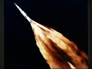   The Saturn V. The most powerful vehicle to successfully work & this photo proves it. The entire rocket was about 360ft tall. The flame is big enough to fit at least 3 Saturn rockets inside it. (Photo courtesy of NASA)